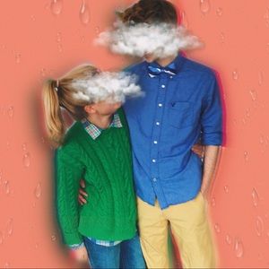 Lauren by Ralph Lauren Green cable knit sweater